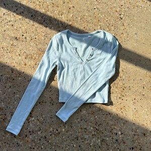 pacsun ribbed henley top